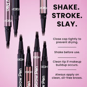 INSIGHT 4 Stroke Eyebrow Pen - Brown (1g) | Lightweight & Quick Drying Formula | Long Wearing, Smudge Proof & Waterproof | Compact & Convenient for Natural Brow Definition