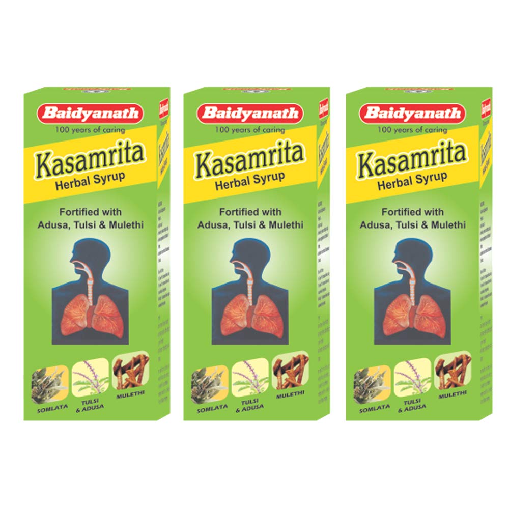 Baidyanath Asli Ayurved Kasamrit Herbal I Ayurvedic Tonic For Cough And Cold I 100ml (Pack of 3)