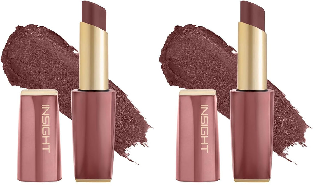 INSIGHT Pure Matte Lipstick - Unmatchable| High Pigment, Long Lasting Smooth Matte Finish | Enriched with Vitamin E & Coconut Oil - 3.3 g (Pack of 2)