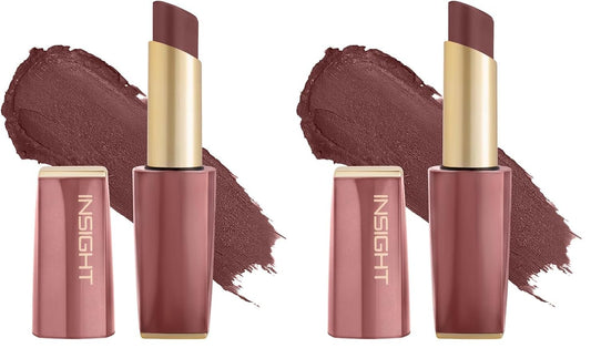 INSIGHT Pure Matte Lipstick - Unmatchable| High Pigment, Long Lasting Smooth Matte Finish | Enriched with Vitamin E & Coconut Oil - 3.3 g (Pack of 2)
