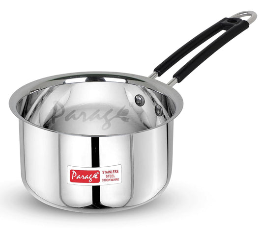 Parage 1 Pieces Stainless Steel Sauce Pan, Tea Pan, Milk Pan Heavy Gauge, 1.75 LTR with Heat-Resistant Wire Handle Induction & Gas Stove Friendly (Silver)
