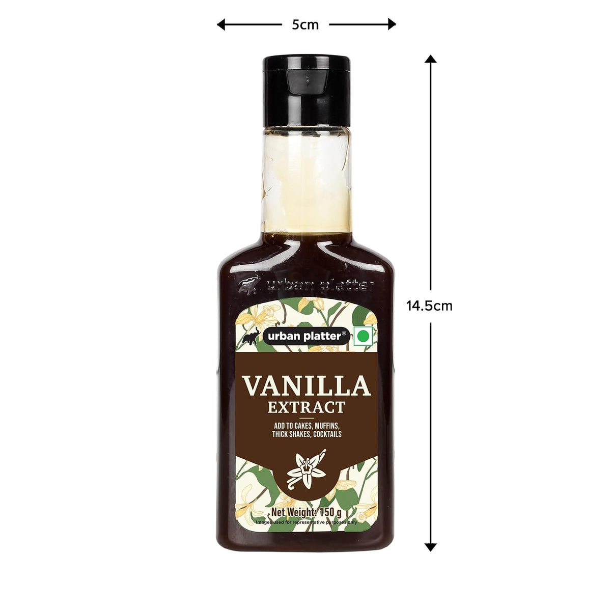 Urban Platter Pure Madagascar Bourbon Vanilla Extract, 150g (Alcohol-Free Natural Vanilla for Baking, Desserts, Milkshakes & Ice Cream)