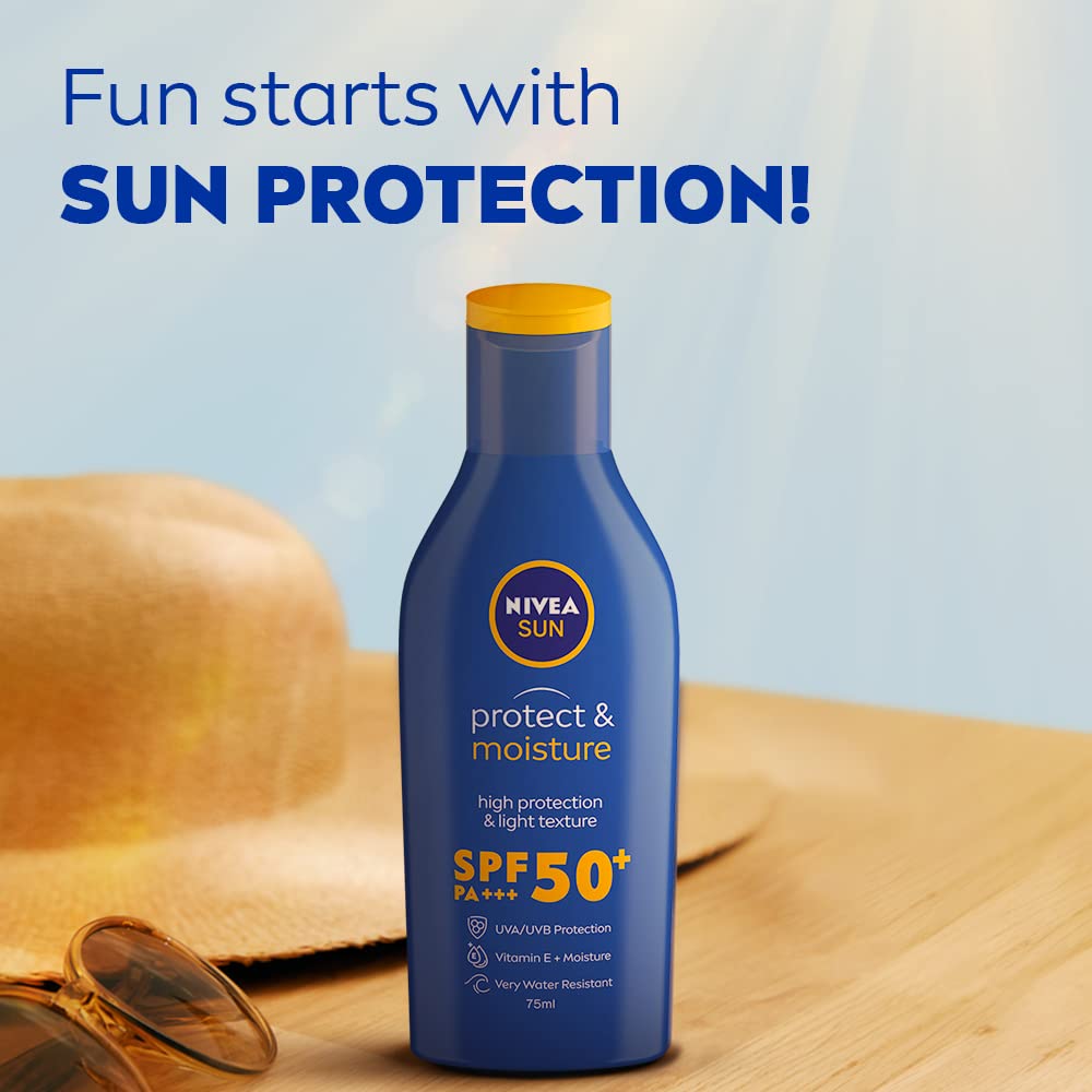 NIVEA Body Lotion for Dry Skin, Shea Smooth, with Shea Butter, For Men & Women, 400 ml & NIVEA Sun Lotion, SPF 50, with UVA & UVB Protection, Water Resistant Sunscreen for Men & Women, 75 ml