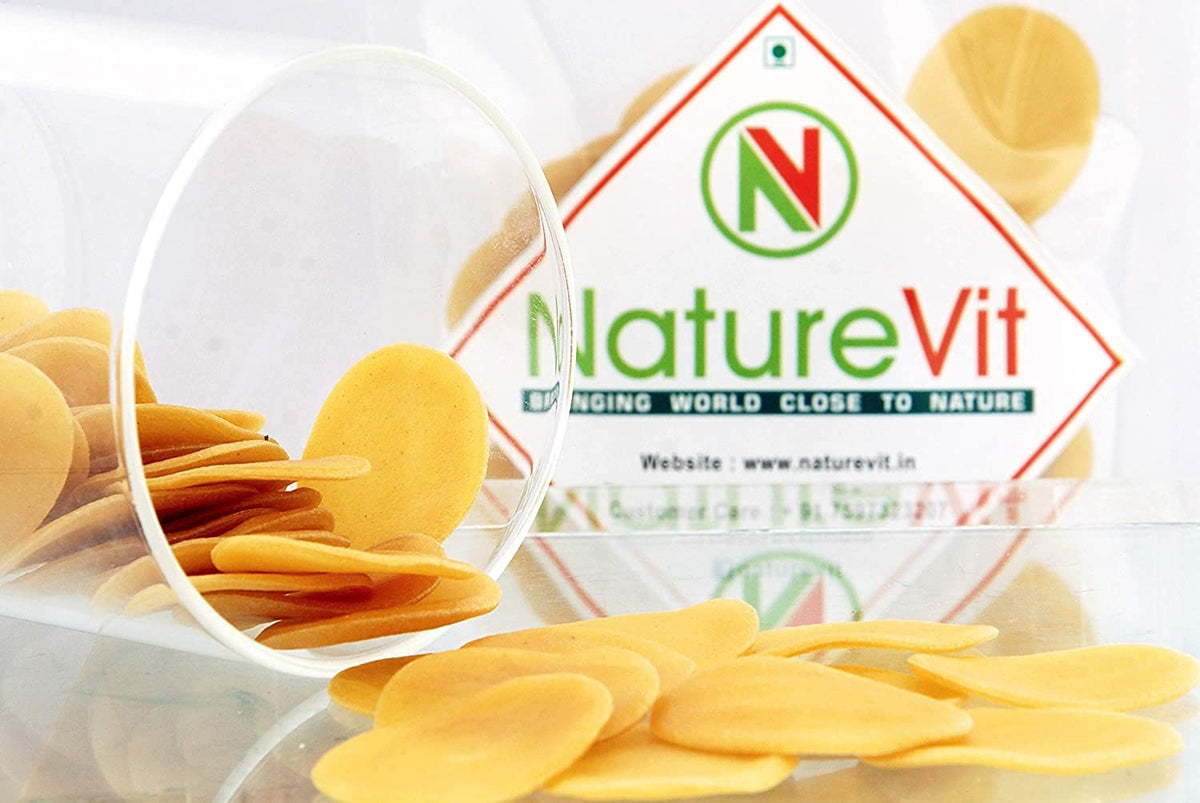 NatureVit Ready to Fry Pani Puri Papad, 400g I Oval Papad | Hygienic & Tasty I Golgappe | Golgappa