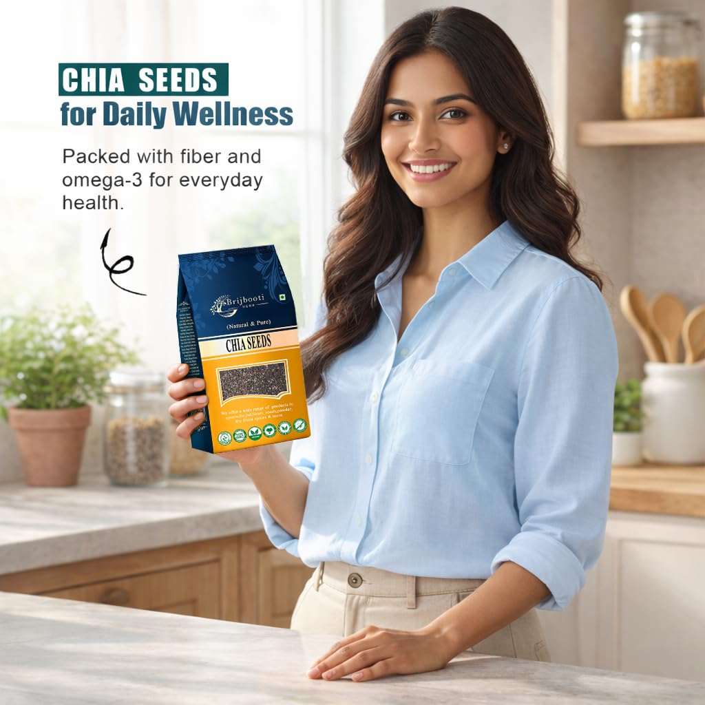 Brijbooti Organic Premium Chia Seed for Weight Loss - 800 Gr | Omega 3 and Fiber for Weight Loss