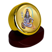 DIVINITI 24K Gold Plated Religious Car Dashboard Frame | Premium God Idol Frame for Car, Home Mandir & Office Table | Spiritual Gift, Decorative Showpiece | Shiva