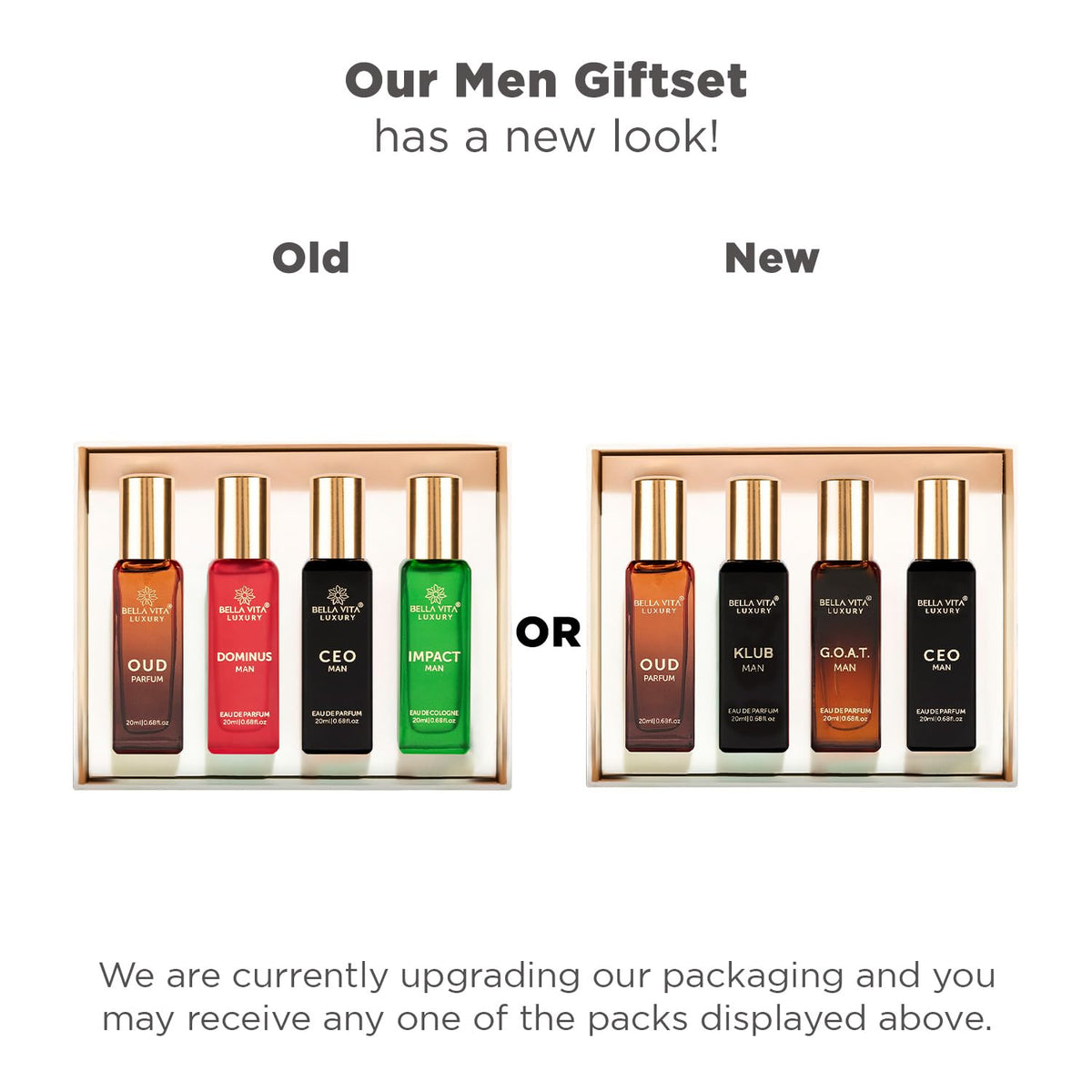 Bella Vita Luxury Men Vanilla Liquid Perfume Gift Set 4 X 20 Ml With Klub, Oud, Ceo, G.O.A.T Liquid Perfume | Woody, Citrusy Long Lasting Edp Fragrance Scent (Pack Of 2), 160 Millilitres