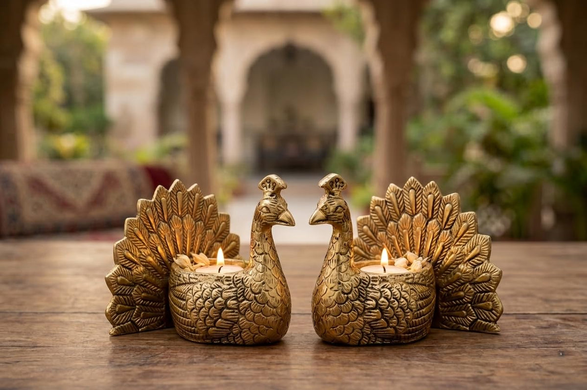KridayKraft Designed with a Versatile Central Cavity, This Peacock Serves as a Stunning tealight Candle Holder, a mini Indoor Planter, a Unique Pen Stand, or a Sophisticated Vanity Organizer.