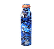 DSH Pure Copper Modern Art Printed Water Bottle, Travelling Purpose, Yoga Ayurveda Healing, 1000 ML. (Design 1)