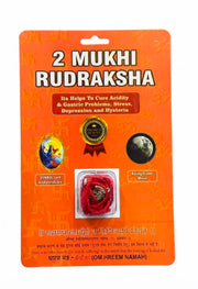RUDRADIVINE RUDRADIVNE 2 Mukhi Rudraksha Bead with Red Thread.