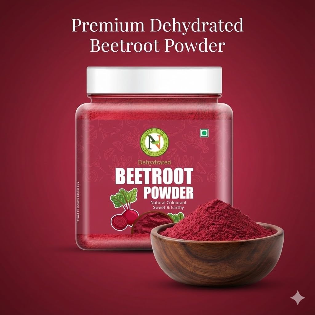 NatureVit Dehydrated Beetroot Powder 1 Kg | Sweet and Earthy | Natural Food Colorant | Additive Free