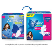Stayfree Secure XL Sanitary Pads For Women| 40 Pads | Cottony Soft Cover | Up to 12 Hours Protection | Odour Control System