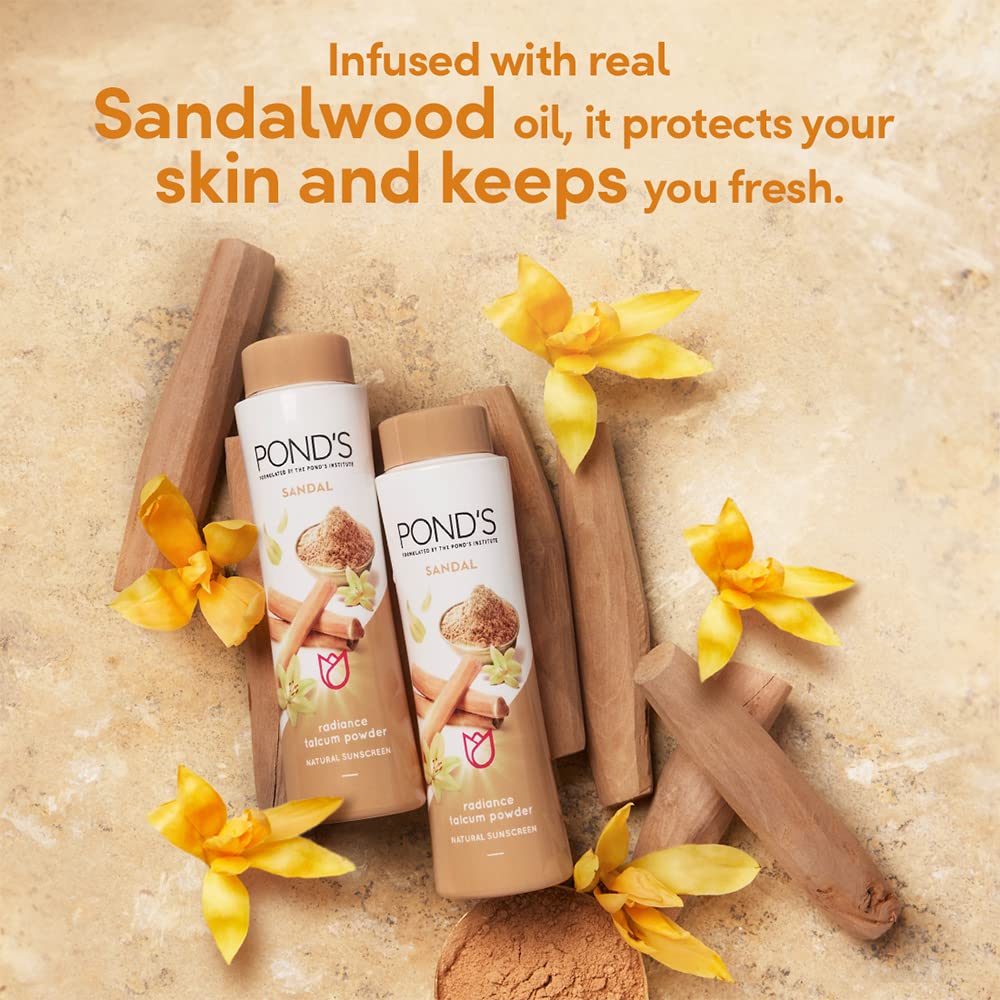 POND'S Sandal Radiance Talcum Powder, Pack of 600 g