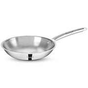 Parage Triply Stainless Steel Fry Pan 24cm | Heavy Bottom Steel Pan for Tempering, Frying | Induction & Gas Friendly | Stay-Cool Handle | Tripure Series | Scratch Resistant | 5 Years Warranty
