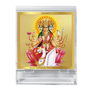 DIVINITI 24K Gold Plated Religious Car Dashboard Frame | Premium God Idol Frame for Car, Home Mandir & Office Table | Spiritual Gift, Decorative Showpiece | Gayatri - 2