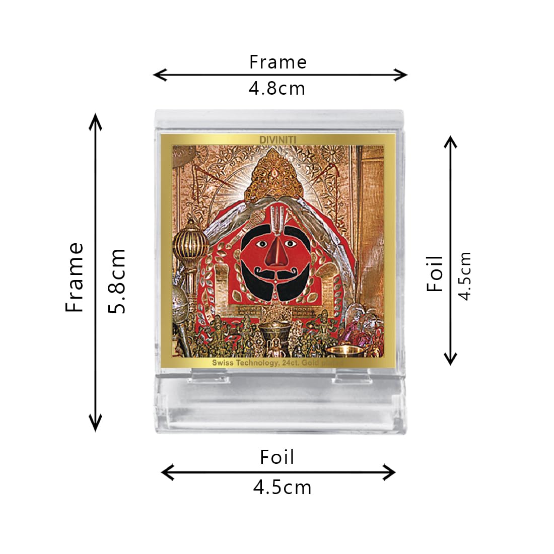 DIVINITI 24K Gold Plated Religious Car Dashboard Frame | Premium God Idol Frame for Car, Home Mandir & Office Table | Spiritual Gift, Decorative Showpiece | Salasar Balaji