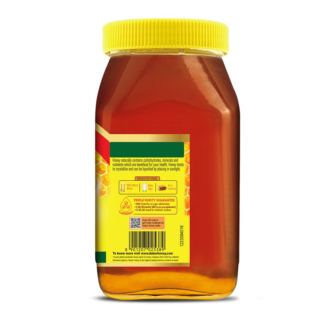 Dabur Honey - 1kg | Pure | World's No.1 Honey Brand with No Sugar Adulteration | For Fitness & Health | Natural Immunity Booster | Rich in Antioxidants & Minerals