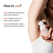 WishCare Underarm Roll On Serum - 5% AHA, 3% Kojic Acid, BHA, Licorice, Inulin - Underarm Lightening & Odour Control - Long Lasting Vanilla Fragrance