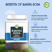 NatureVit Baking Soda 1Kg | Food Grade Sodium Bicarbonate | Triple Refined for Baking, Cooking, Cleaning & Deodorizing | Multipurpose Use