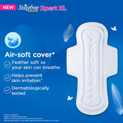 Stayfree Secure Xpert XL Sanitary Pads for Women | 290 mm | 18 Pads | Longer & Wider Pads for Heavy Flow | Air Soft Cover | Helps Prevent Skin Irritation | Fits in Pocket | Gel Lock Pockets for Instant & Deep Absorption | Dermatologically Tested