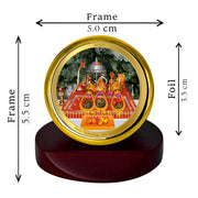 DIVINITI 24K Gold Plated Religious Car Dashboard Frame | Premium God Idol Frame for Car, Home Mandir & Office Table | Spiritual Gift, Decorative Showpiece | Mata Ka Darbar