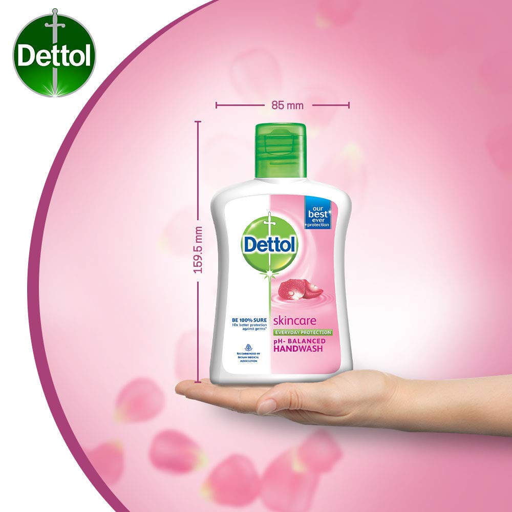 Dettol Skincare Germ Protection Handwash Liquid Soap Flip Top, 200ml