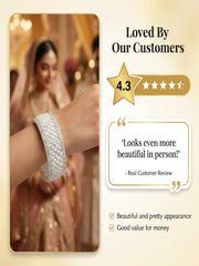 NMII Gold Plated Metal American Diamond & Kundan Bangles Set For Women & Girls | Kada Set For Women | Antique Bangles | Women's Bangles Set For Wedding, Party, Occasion Jewellery- Set of 2