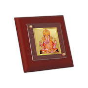 DIVINITI Dagadusheth Ganpati Ji 24K Gold Plated MDF Photo Frame|Premium Religious Table Top Frame for Home, Office & Prayer Room|Luxury Spiritual Gift Item for Housewarming Gifting|10 x 10 CM