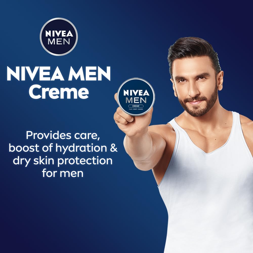 Nivea Men Creme, Non Greasy Moisturizer, Cream For Face, Body & Hands, 30ml