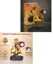 RUDRADIVINE Lord Shiva Om Trishul with Damru & Rudraksha Mala Idol | Mahadev Spiritual Statue for Home Temple, Car Dashboard, Pooja Decor