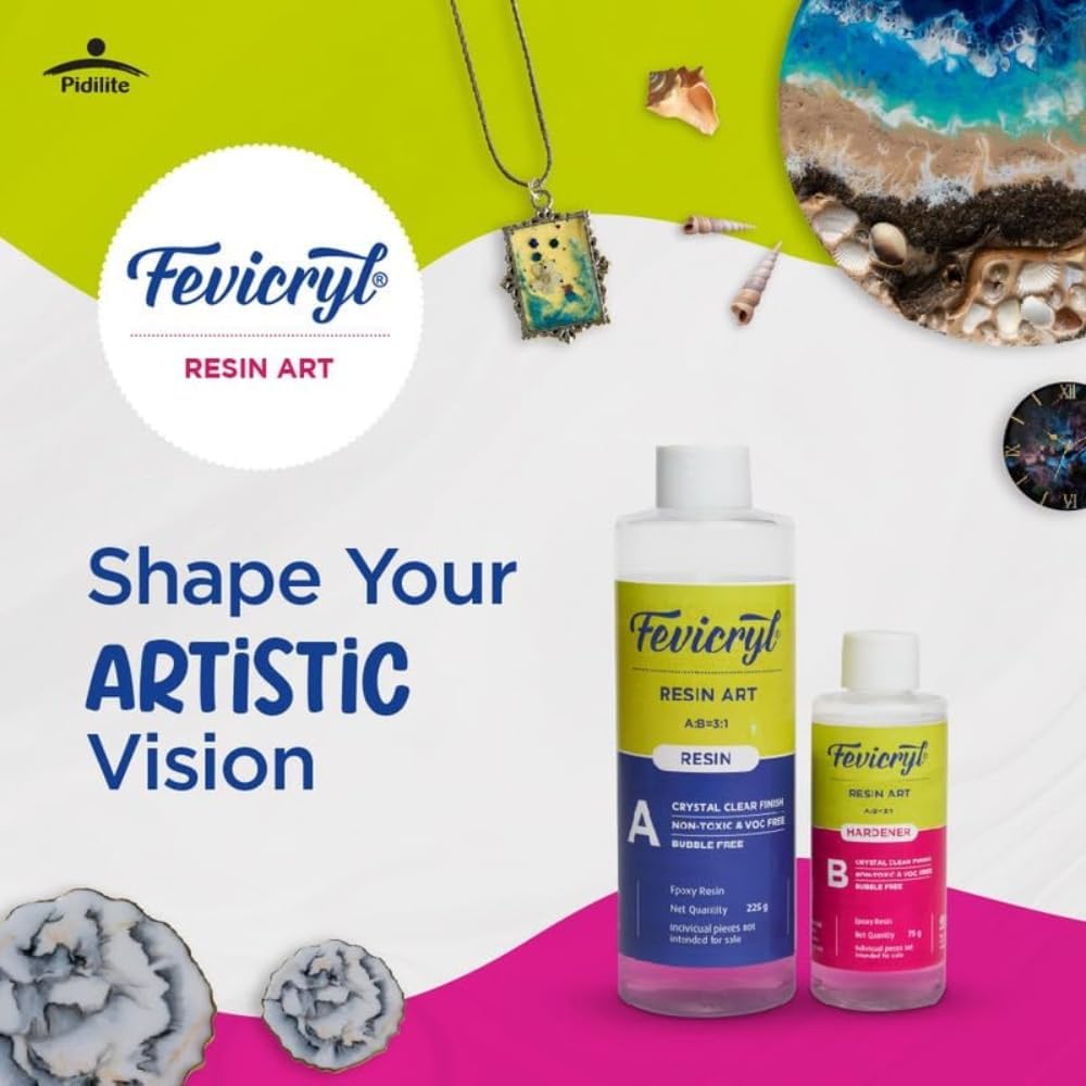 Fevicryl Epoxy Resin Art Kit, 1200g | Non-Toxic, Long Lasting, Smooth Finish | Easy to use | Suitable for Making Jewellery, Coasters and DIY Craft | Ideal for Hobbyists, Artists & Gifting