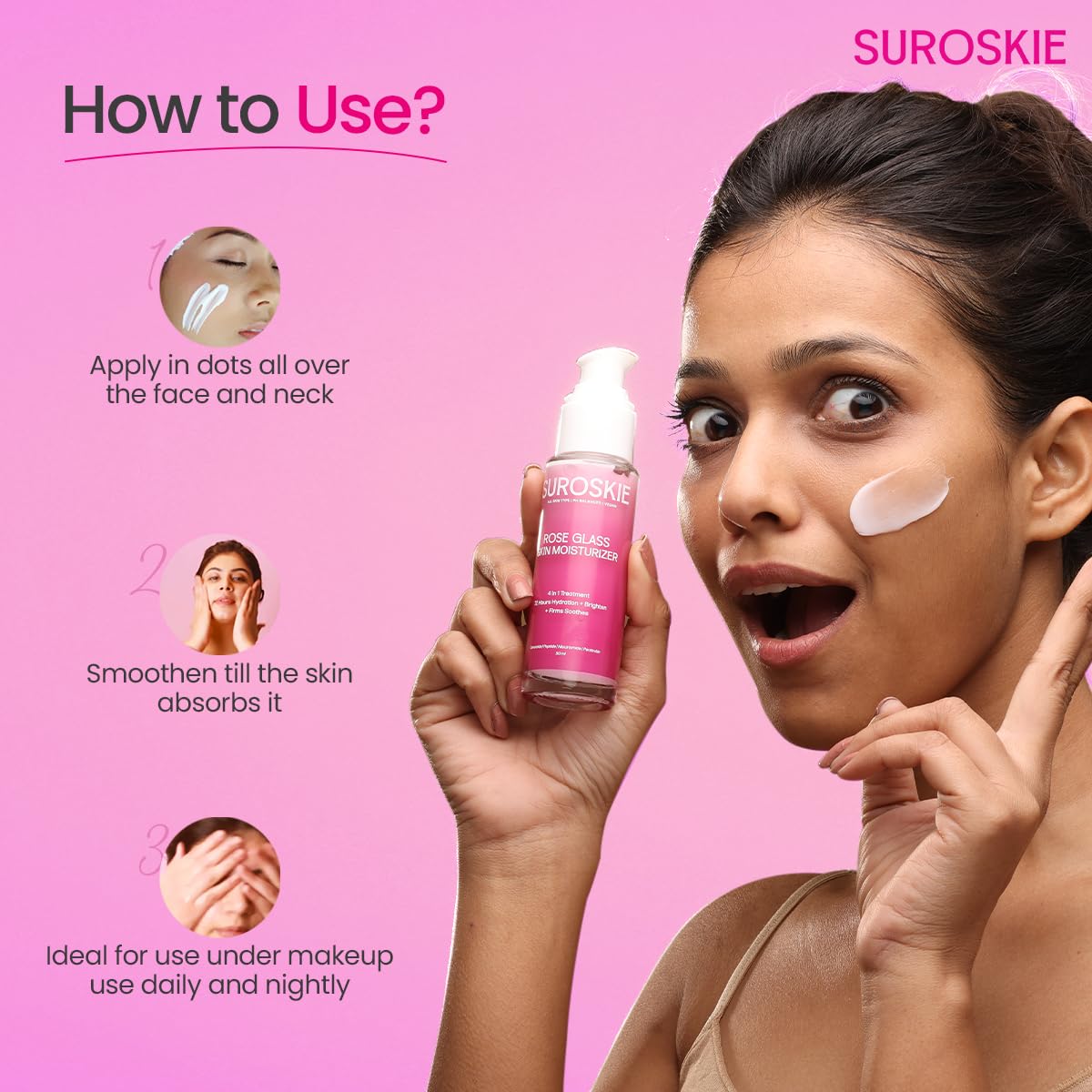 Suroskie Hydra Youth Buster Duo (Pack Of 2) | Rose Glass Skin Moisturizer (50Ml) + All Rounder Skin Serum (30Ml) | 4 In 1 Moisturizer For Glowing Skin | Helps To Improve Pigmentation | All Skin Types