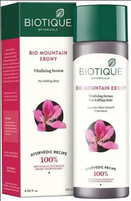 BIOTIQUE combo pack of Bio Mountain Ebony vitalizing serum for falling hair (120 ml) (240 ml)