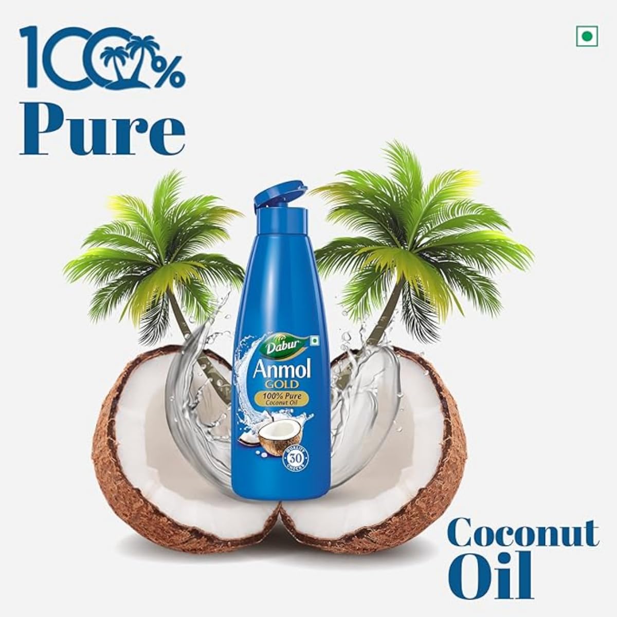 Dabur Anmol Gold 100% Pure Coconut Oil - 550ml | Natural | Nariyal Tel | Handpicked Sundried Coconuts | Multipurpose Oil (Pack of 3)