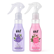 The Old Natural Snif Room Air Freshener | Long Lasting Fragrance with Essential Oils 1000+ Sprays | Room & Car Freshener (Lavender Love & Rose Aura 400ml - Combo)