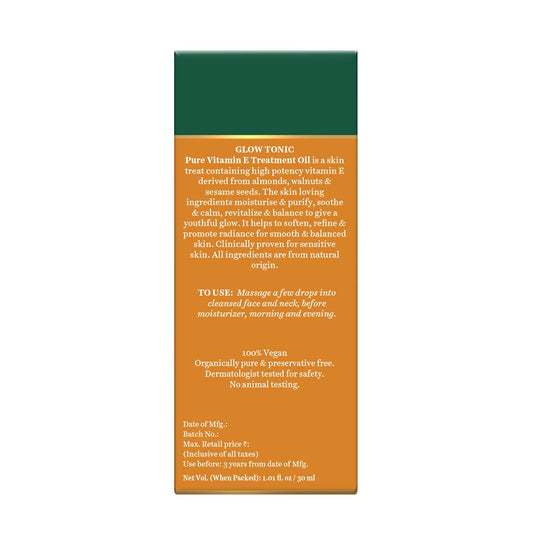 Biotique Advanced Organics Glow Tonic Pure Vitamin E Treatment Oil, 30ml