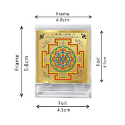 DIVINITI 24K Gold Plated Religious Car Dashboard Frame | Premium God Idol Frame for Car, Home Mandir & Office Table | Spiritual Gift, Decorative Showpiece | Shri Yantra