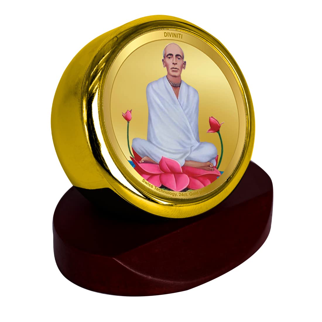 DIVINITI 24K Gold Plated Religious Car Dashboard Frame | Premium God Idol Frame for Car, Home Mandir & Office Table | Spiritual Gift, Decorative Showpiece | Ram Thakur