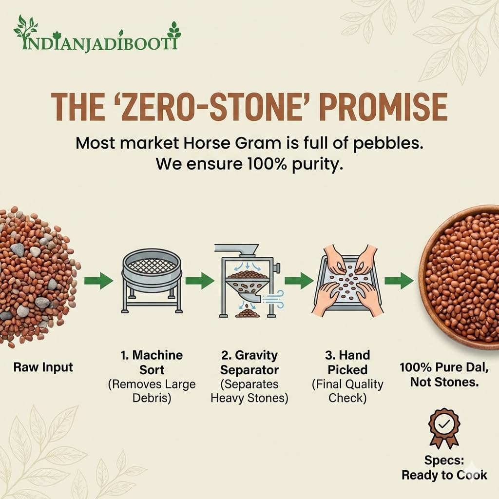 IndianJadiBooti Kulthi Dal (Horse Gram) | 100g Pack of 2 | Premium Unpolished & Stone-Free | Ayurvedic Superfood for Wellness | Gahat/Kollu/Hurali/Vulavalu