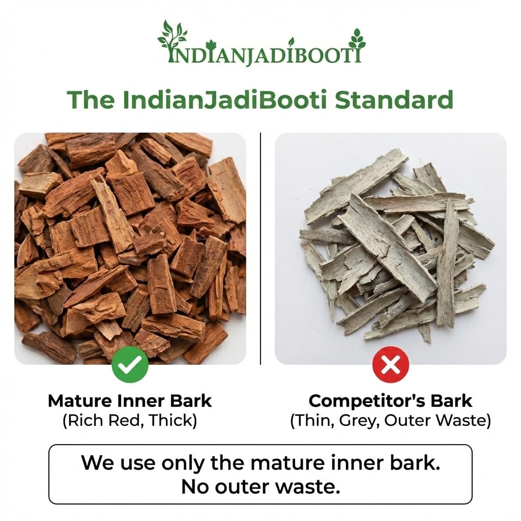 IndianJadiBooti Arjun Ki Chaal (Arjuna Bark) - 250g | Terminalia Arjuna for Heart Wellness & Healthy BP Support | Marudha Pattai/Tella Maddi | Natural Cardio Tonic & Herbal Tea Cut