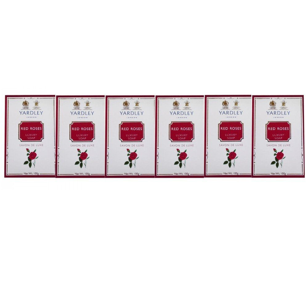 Yardley London Red Rose Luxury Soap, 100g (Pack of 6)