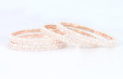 NMII Traditional Pearls Alloy Metal Bangles For Women and Girls | Stylish Women's Bangles Bracelet | White Moti Bangles Set | Trendy Bangles For Wedding, Party, Function, Daily- Set of 4