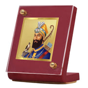 DIVINITI 24K Gold Plated Religious Car Dashboard Frame | Premium God Idol Frame for Car, Home Mandir & Office Table | Spiritual Gift, Decorative Showpiece | Guru Gobind Singh