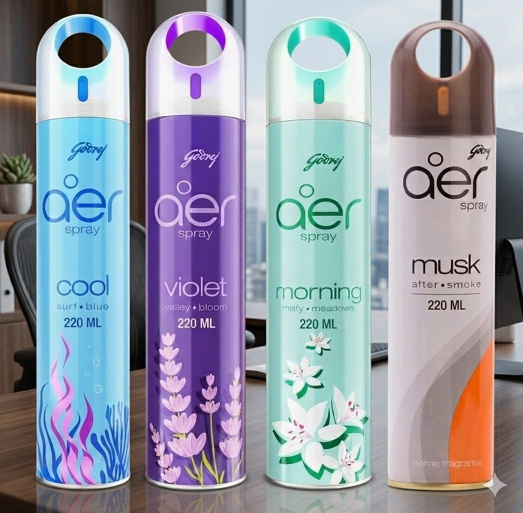Godrej aer Home Assorted Air Freshener Spray - 300 Ml (Pack Of 4)