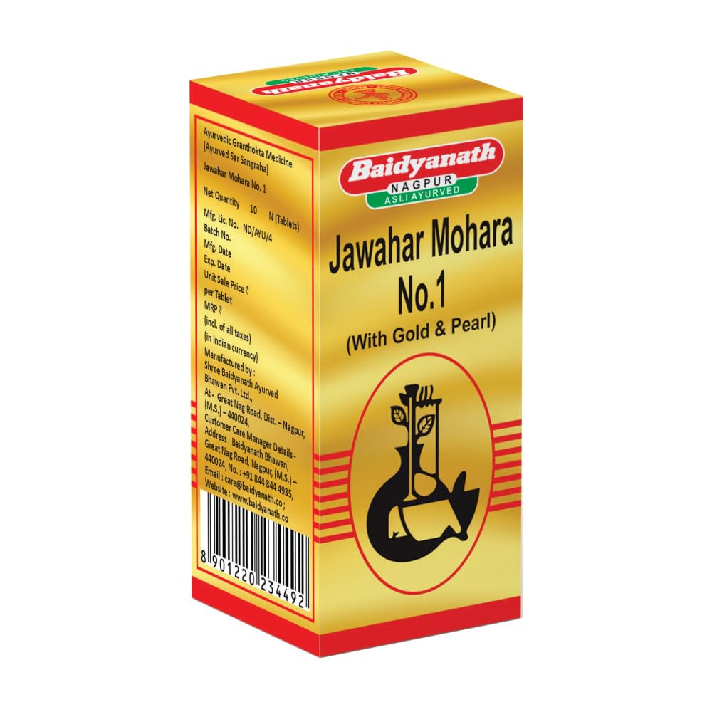 Baidyanath Asli Ayurved Jawahar Mohra No.1 SMAY | Ayurvedic Herbal Supplement | 10 Tablets