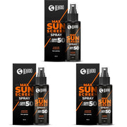 Beardo Max Sunscreen SPF 50 & PA+++ Spray 50ml Pack of 3