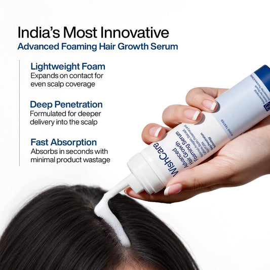 WishCare Advanced Foaming Hair Growth Serum- Redensyl, Anagain, Baicapil, Caffeine, Biotin & Rice PDRN - Advanced Serum Foam for Hair Fall Control & Hair Growth 50g