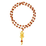 AstroDidi Brass Lord Shiv Trishul Om Pendant, Rudraksha Cap