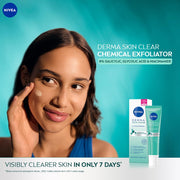 NIVEA Derma Skin Clear Chemical Face Exfoliator with Salicylic Acid, Glycolic Acid & Niacinamide for Acne, Pimples, Blackheads, Acne Marks, Blemish Control, Pore Refining, Clear Skin, Oily Skin, 40 ml