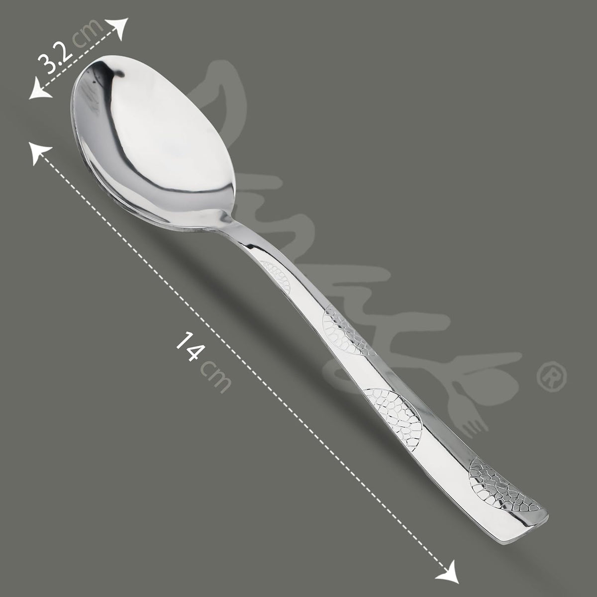 Parage 6 Pieces Stainless Steel Tea Spoons,14 cm Long, Premium Spoons Set for Home & Kitchen, Luxury Dinning Tableware Cutlery Set Gift for House Warming,6 Small Spoon, Silver Moonpress Design